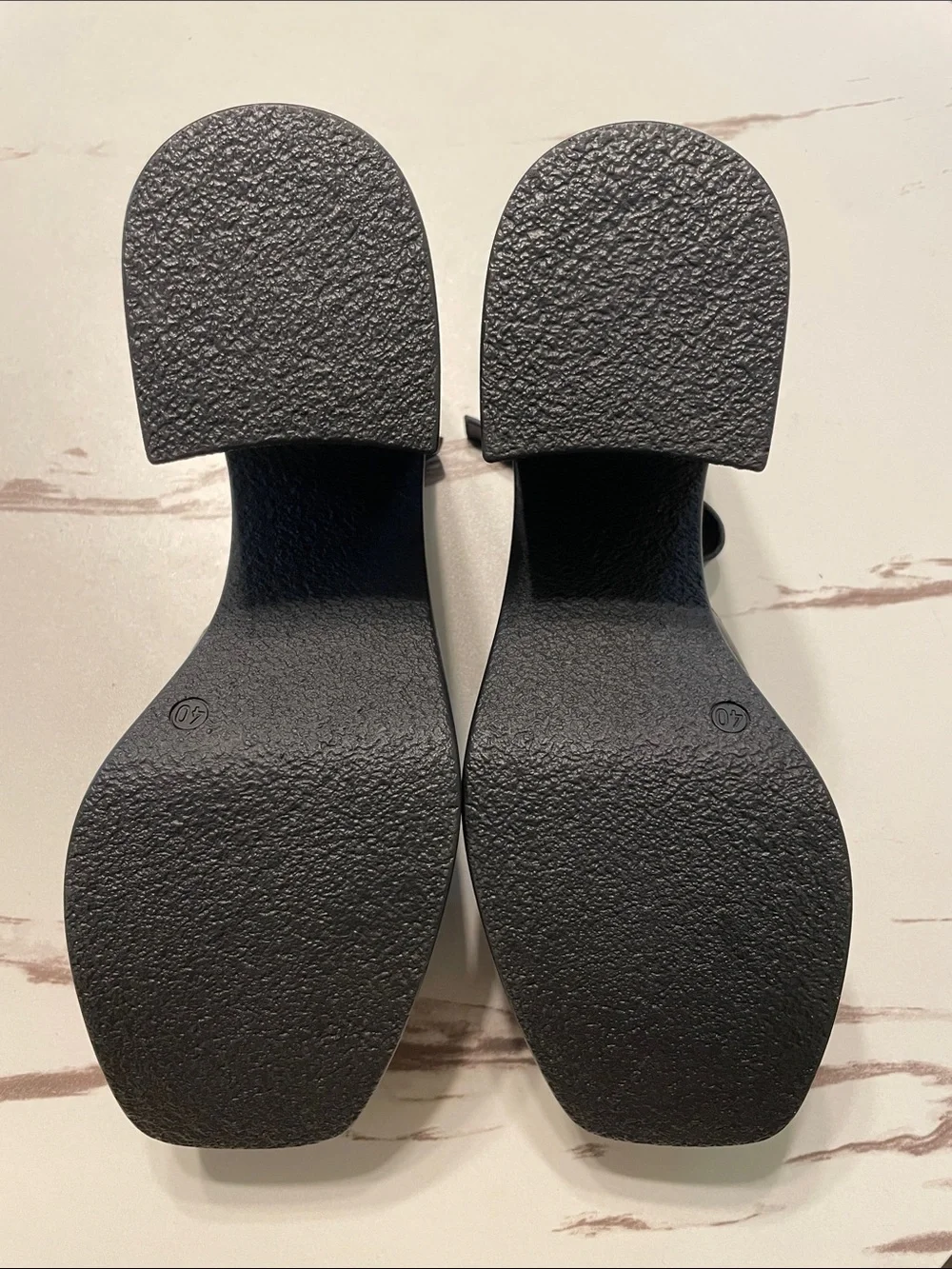 FREE PEOPLE Black Platform Mary Jane Heels with Ankle Strap very soft Leather 10